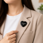 Custom Pin Hati Love 52x57mm Metal Back | Pin Badge Logo Nama Foto Komunitas Sekolah Seminar Event Souvenir